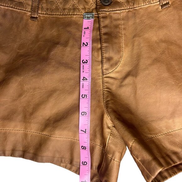 Pilcro &amp; The Letter Press Women's Vegan Leather Shorts Brown - Size 25 - Picture 5 of 6